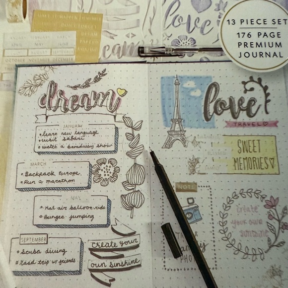 Creative You ...do it yourself Memory Journal 13 piece set 176 page journal - Picture 4 of 5